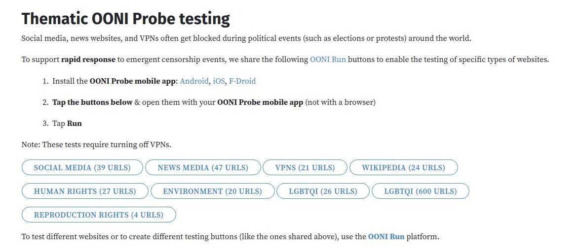 Image in @citizenlab's post: Interested in tracking LGBTQ2+ censorship around the world?
Step 1: Install the @OpenObservatory P…