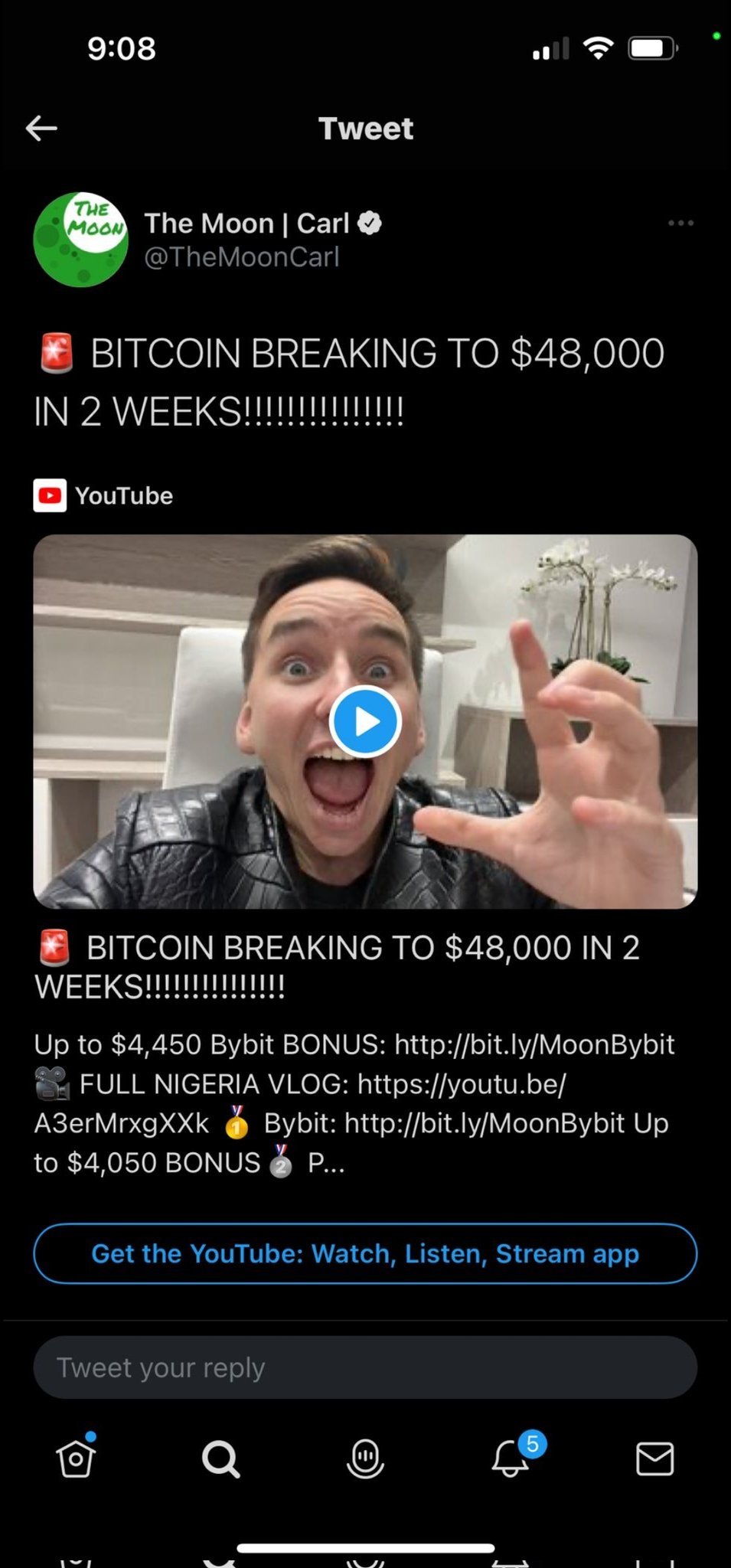 Image in @MarioNawfal's post: Someone sent me this screenshot. This is click bait, which means ppl actually click on such crappy …