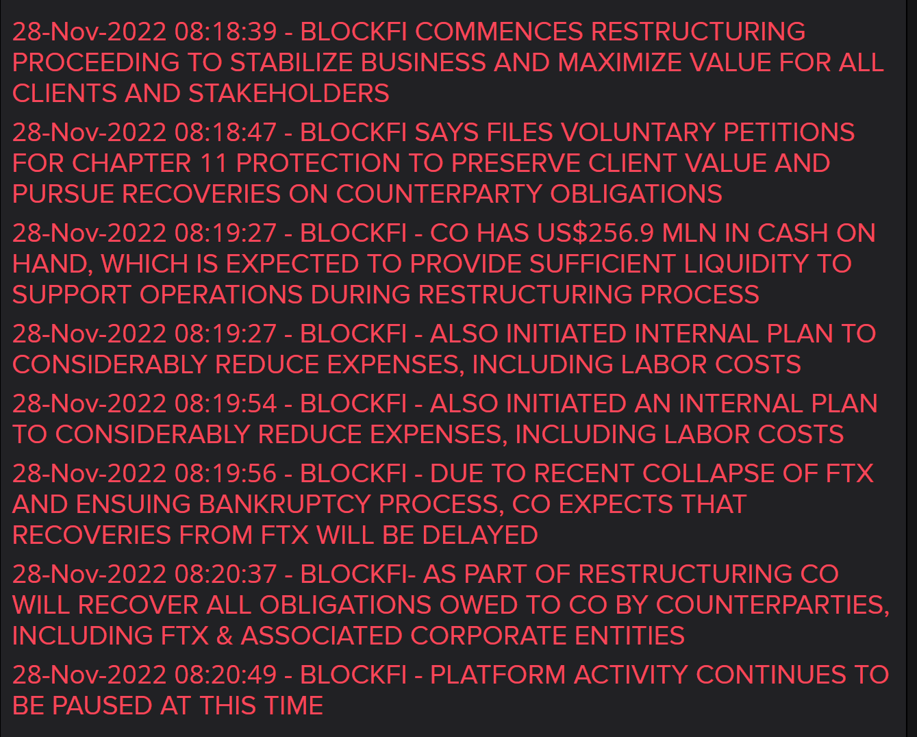 Image in @MarioNawfal's post: 🚨 BlockFi has now filed for Chapter 11 bankruptcy.
This is a day many of us expected, but it's th…