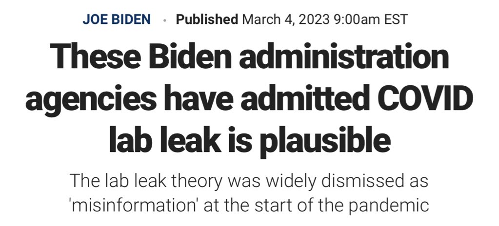 Image in @MarioNawfal's post: #BREAKING: More and more federal agencies are confirming the possibility of the ‘lab leak theory’.…