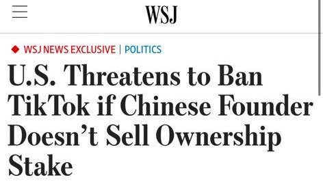 Image in @MarioNawfal's post: #BREAKING: U.S. threatens to ban TikTok if Chinese founder does not sell ownership stake!
The batt…