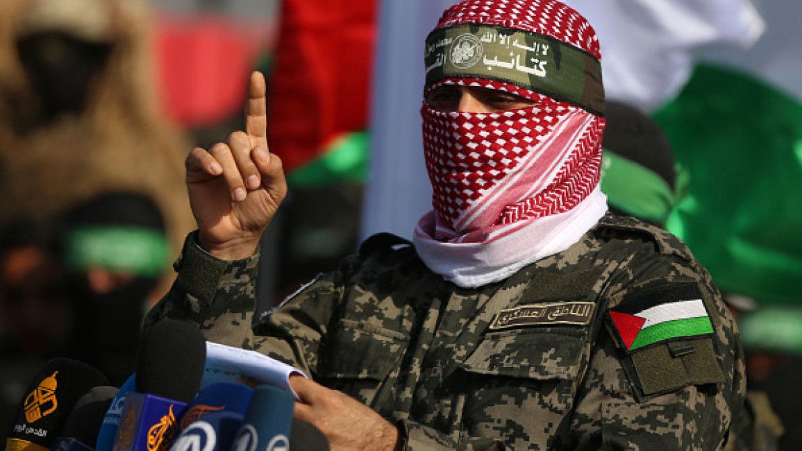 Image in @MarioNawfal's post: 🚨BREAKING: HAMAS LEADER THREATENS
"Every targeting of our people who are safe in their homes witho…