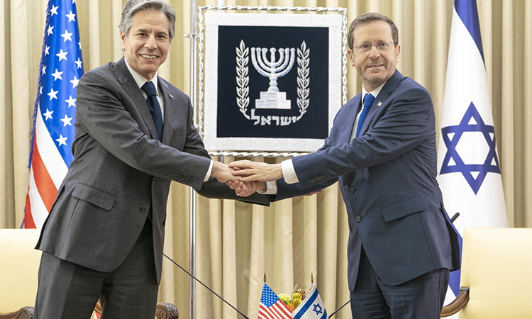 Image in @MarioNawfal's post: 🚨JUST IN: The American Secretary of State, Anthony Blinken, spoke tonight, for the second time this…
