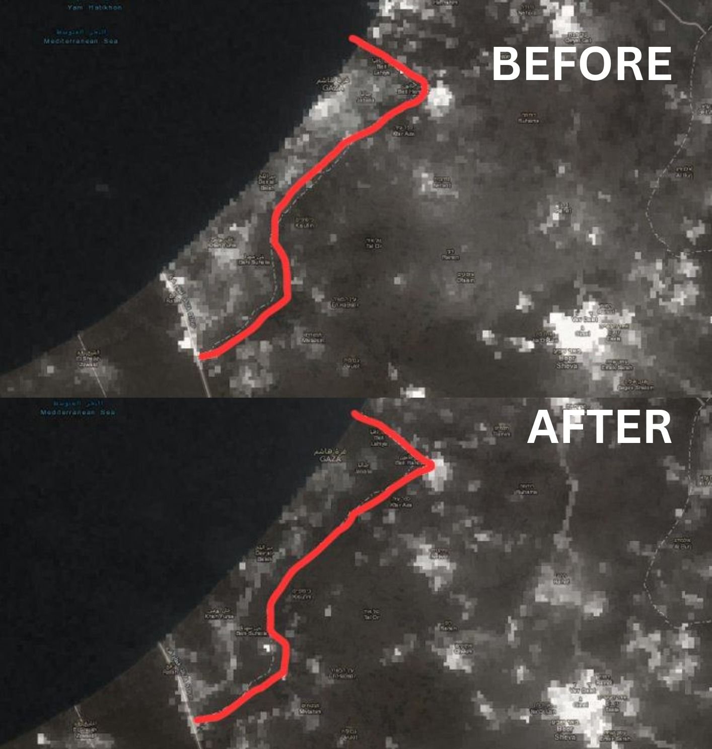Image in @MarioNawfal's post: 🚨JUST IN: Electricity production in Gaza has fallen dramatically since the start of Israeli airstri…