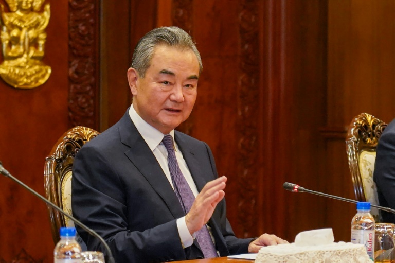 Image in @MarioNawfal's post: 🚨JUST IN - Chinese Foreign Minister Wang Yi:
"The Palestinian issue is the basis of the Middle Eas…