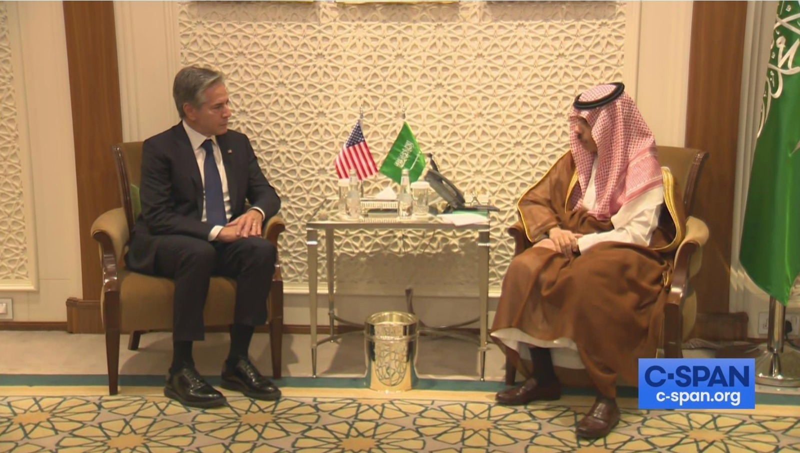 Image in @MarioNawfal's post: 🚨 JUST IN: U.S. Secretary of State Anthony Blinken visits Saudi Arabia
Saudi Foreign Minister emph…