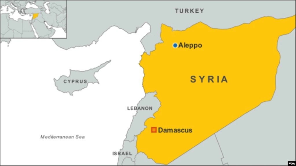 Image in @MarioNawfal's post: 🚨🚨BREAKING: Reports of explosions near Aleppo and possible explosions also in Damascus Syria, possi…