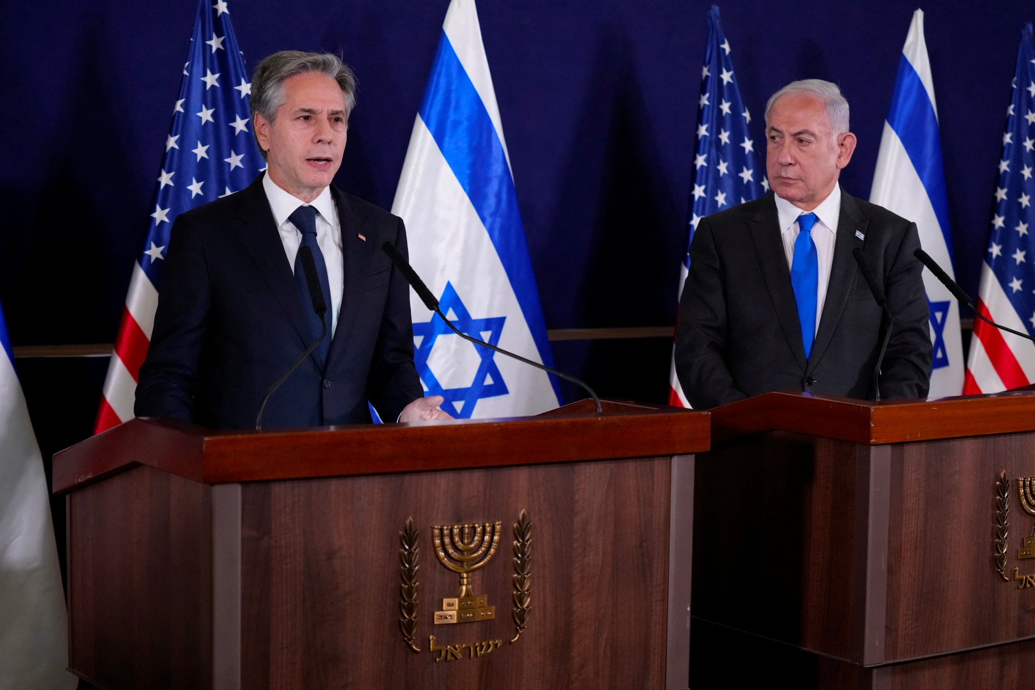 Image in @MarioNawfal's post: 🚨 JUST IN - WAR ROOM MEETING: PM Netanyahu and Blinken
Israeli Prime Minister Benjamin Netanyahu w…