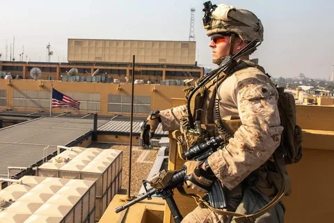 Image in @MarioNawfal's post: 🚨 JUST IN: US State Department Orders Departure of Non-Essential Employees from Baghdad Embassy and…