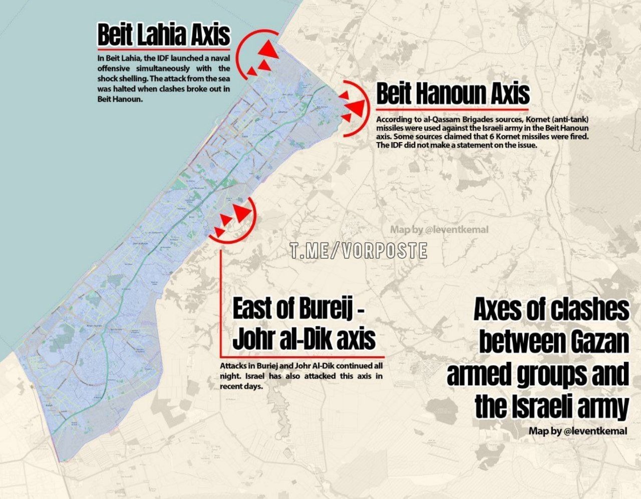 Image in @MarioNawfal's post: 🚨 Approximate actions of IDF ground forces last night in Gaza.
Israel continues to probe Hamas's …