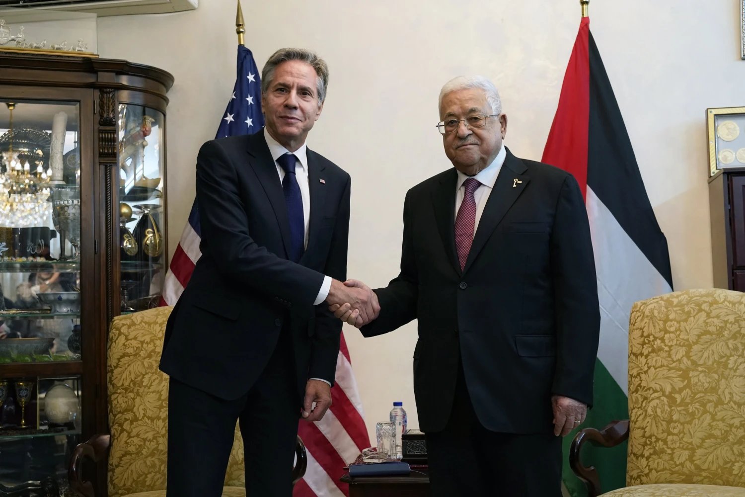 Image in @MarioNawfal's post: 🚨 JUST IN: Secretary of State Antony Blinken will meet w/ Palestinian Authority President Mahmoud A…