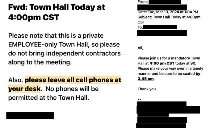 Image in @MarioNawfal's post: 🚨DAILY WIRE EMAIL LEAK
The Daily Wire, under CEO Jeremy Boreing, conducted a town hall meeting to …
