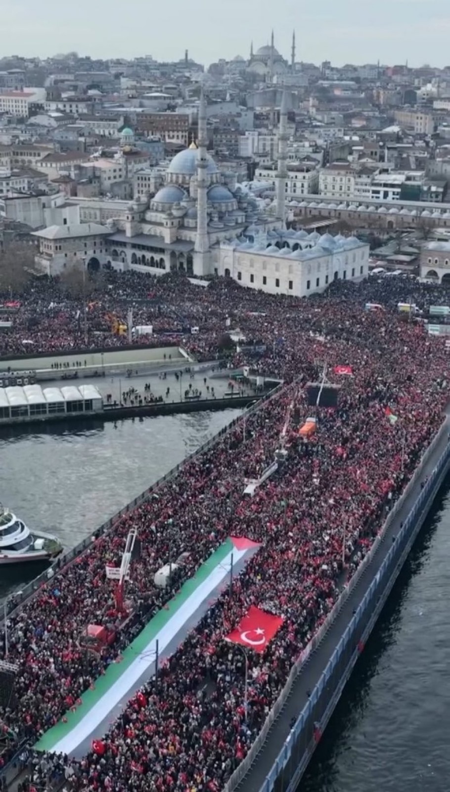Image in @MarioNawfal's post: 🚨🇹🇷🇵🇸 THOUSANDS IN ISTANBUL PROTEST IN SOLIDARITY WITH PALESTINE
Thousands march in Istanbul, echo…