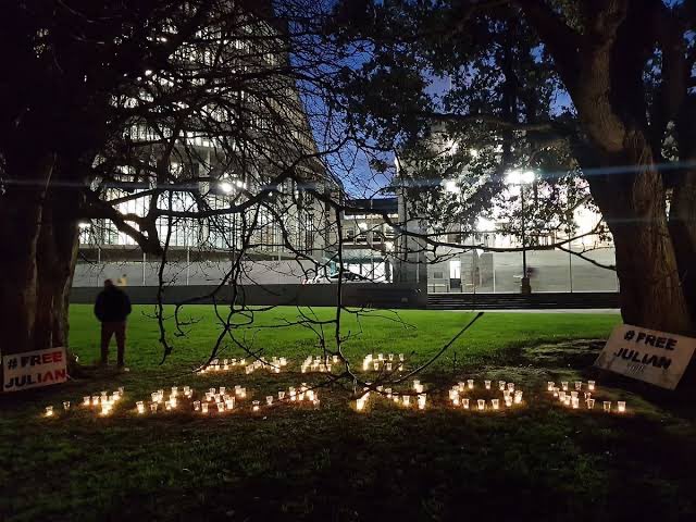 Image in @JulianAssange's post: On April 11 political prisoner Julian Assange will mark 5 years at the UK’s most secure prison - ha…
