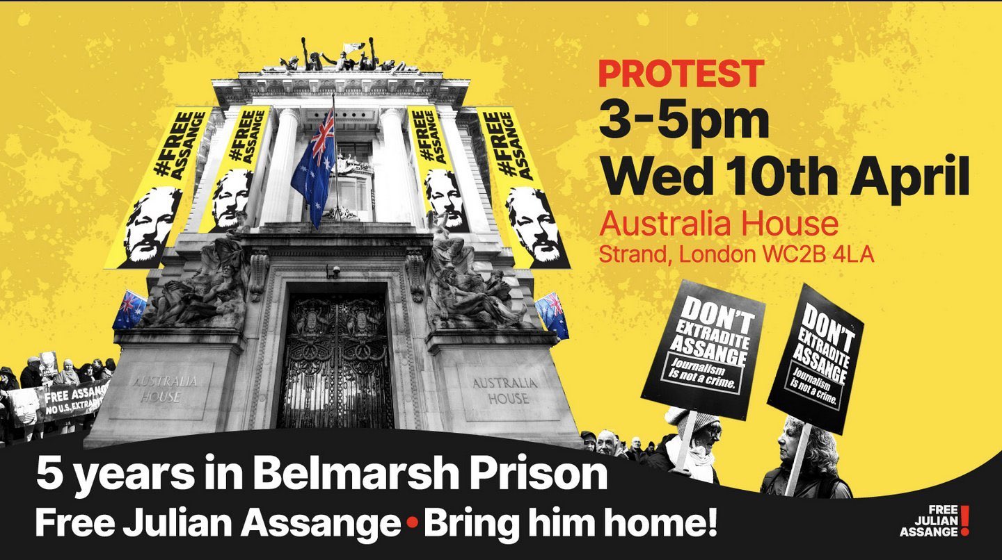 Image in @JulianAssange's post: 8 months after Julian Assange published the ‘Collateral Murder’ video detailing war crimes in Iraq …