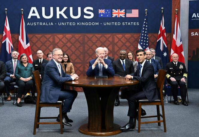 Image in @MarioNawfal's post: 🚨IS AUKUS DEFENSE TECH-PACT THE ASIA-PACIFIC NATO? - JAPAN TO JOIN US / UK / AU
Biden, 2023: "Jus…