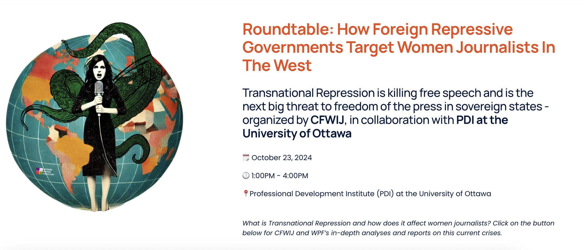 Image in @citizenlab's post: The Citizen Lab's @nouraaljizawi will be speaking about the growing trend of digital transnational …