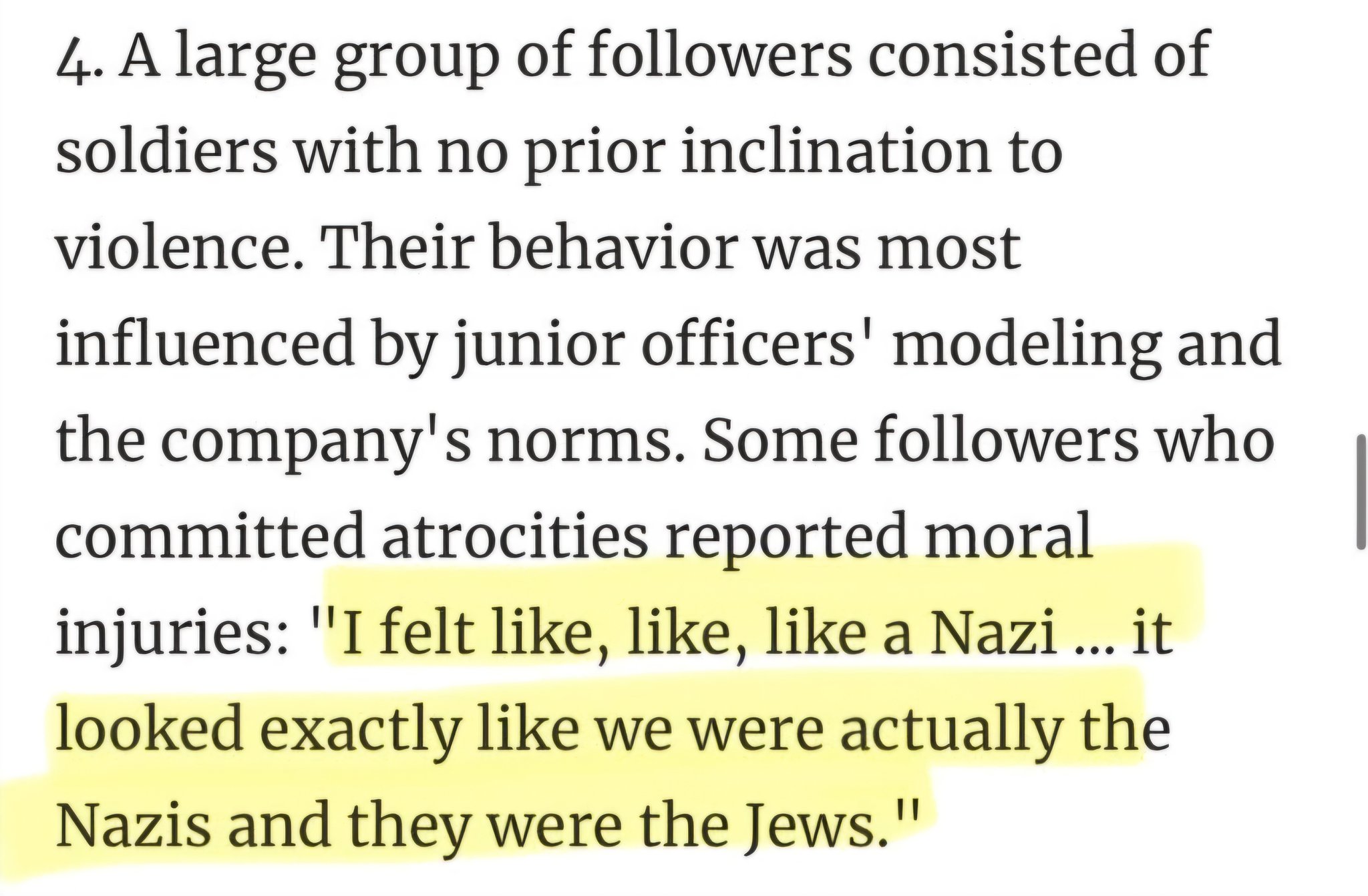Image in @xIsraelExposedx's post: Israeli soldiers admit they feel like Nazis and like 'Gods' when they enter Gaza. They admit their …