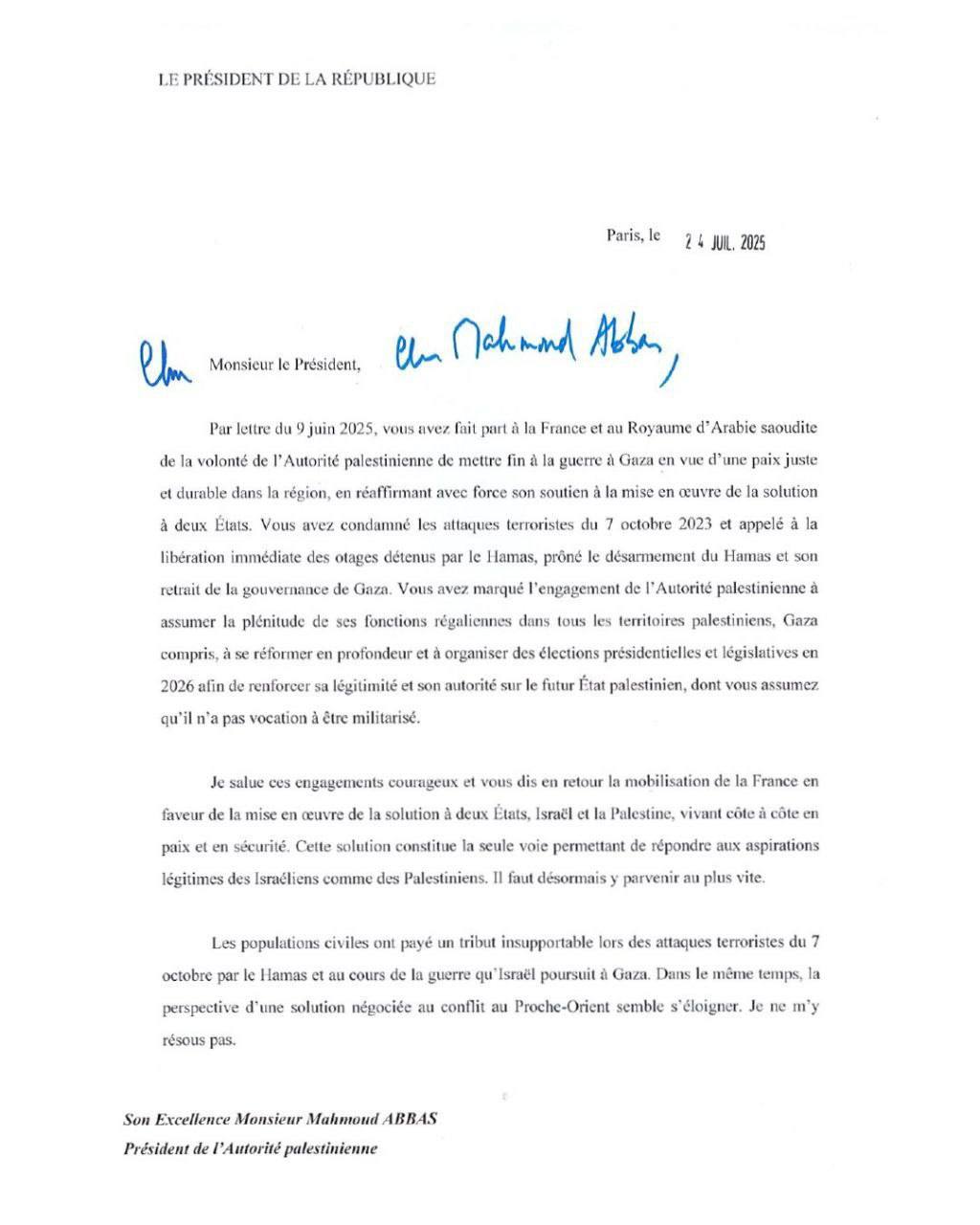 Image in @xIsraelExposedx's post: The French President Emanuel Macron announces that France will officially recognize the State of Pa…