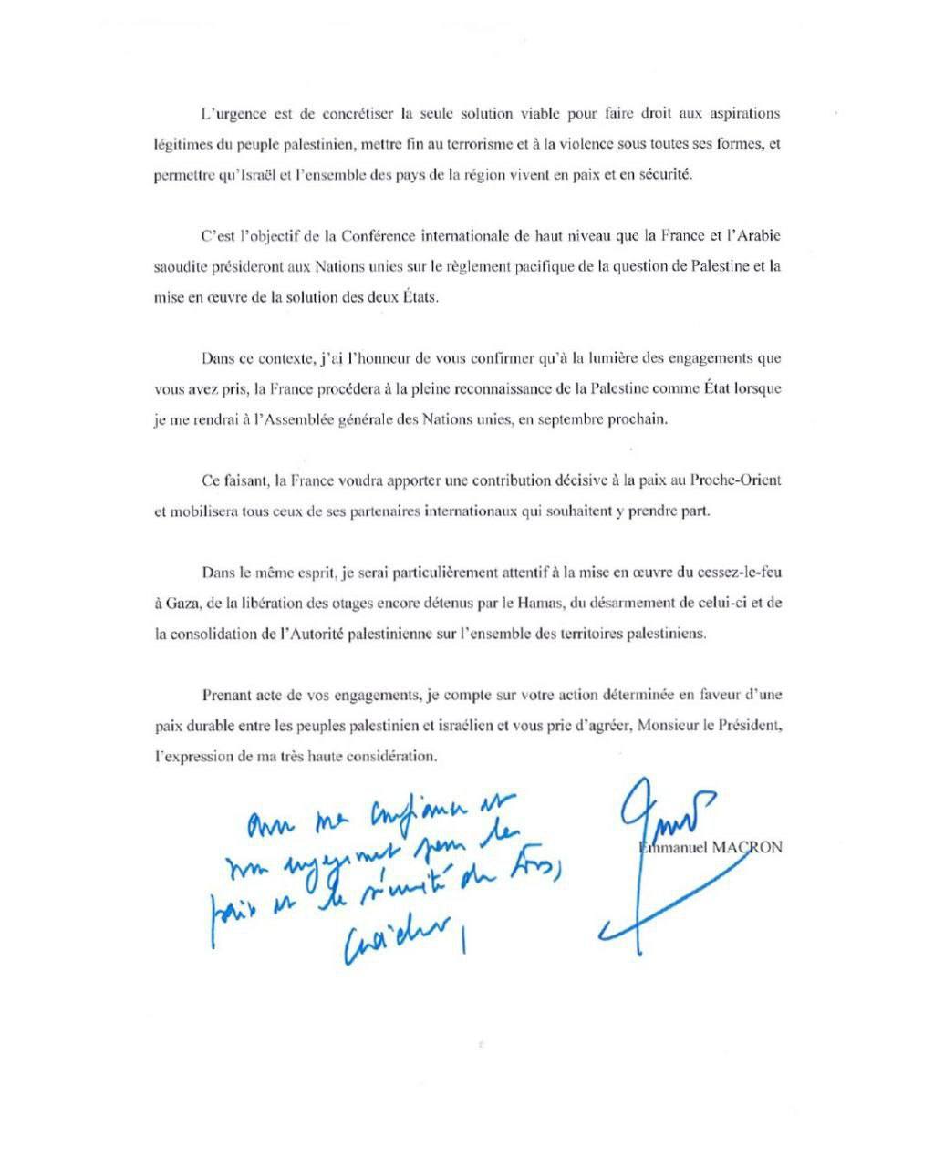 Image in @xIsraelExposedx's post: The French President Emanuel Macron announces that France will officially recognize the State of Pa…