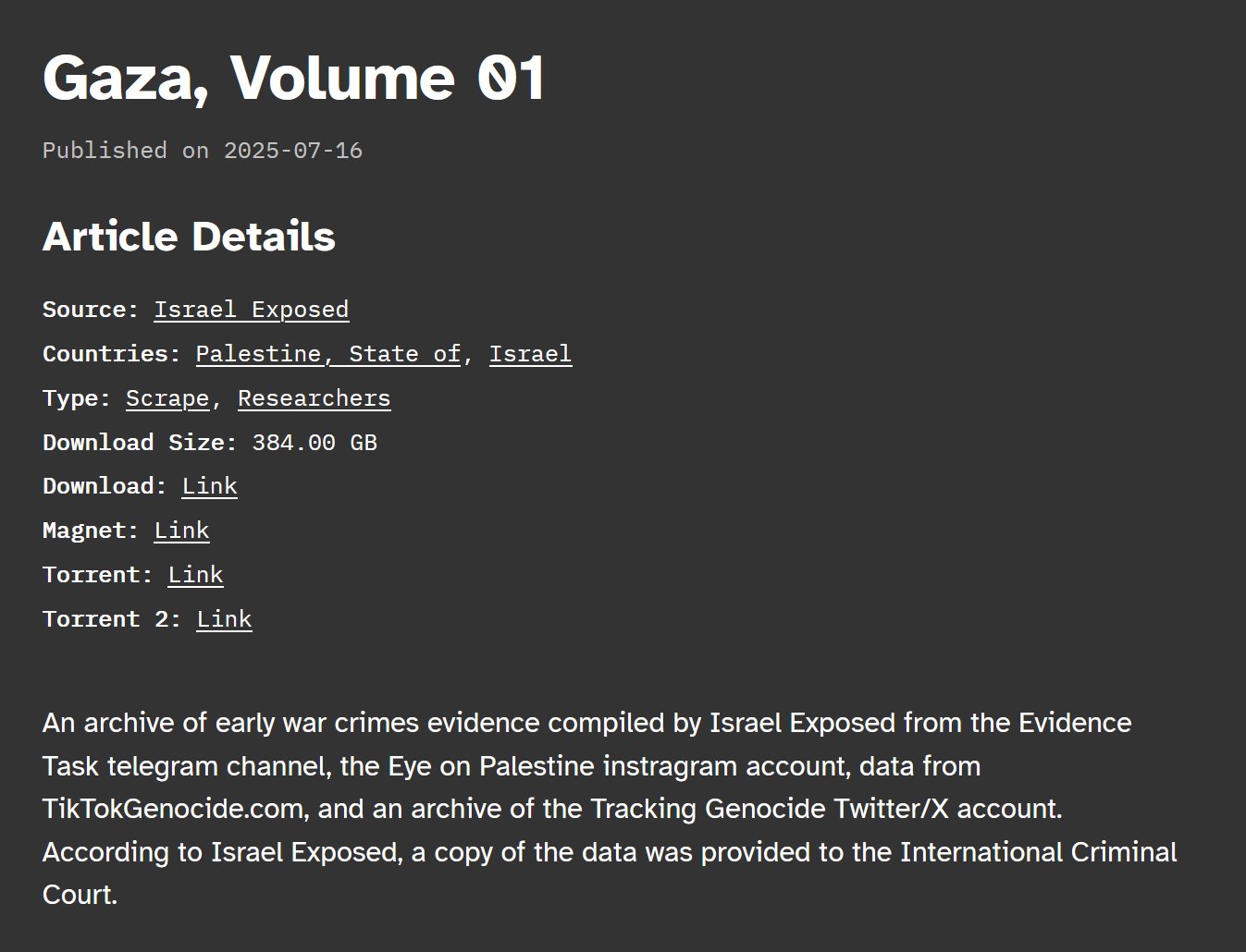 Image in @xIsraelExposedx's post: Update: The team at ddosecrets reached out and is now hosting all our archives on their servers.
…