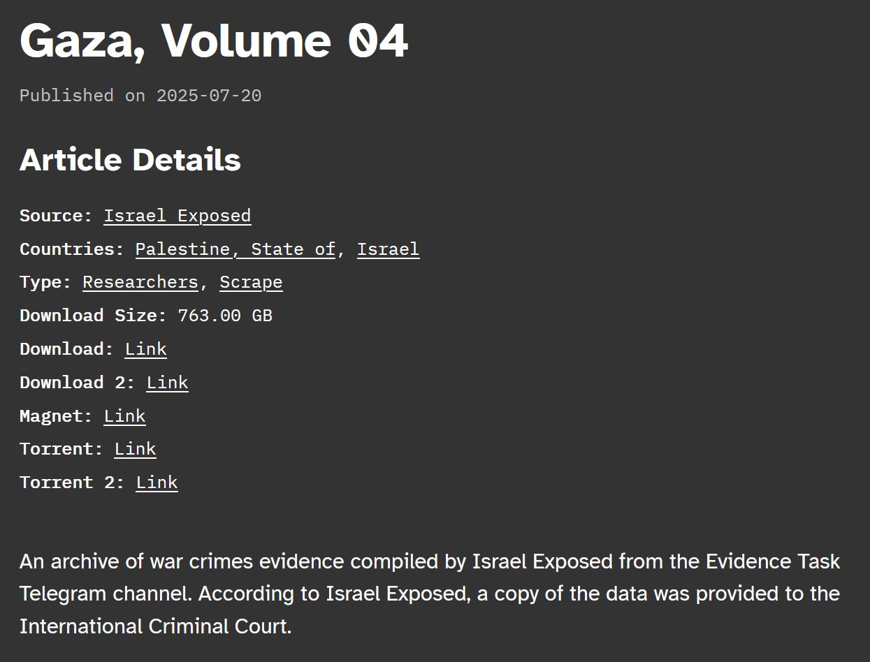 Image in @xIsraelExposedx's post: Update: The team at ddosecrets reached out and is now hosting all our archives on their servers.
…