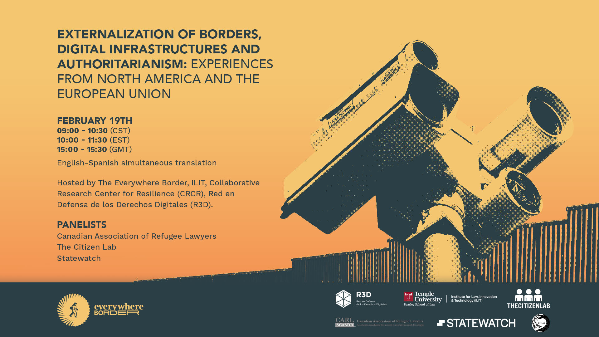 Image in @citizenlab's post: On Feb 19 join @KateRobertson_ to discuss the role of technology and the current state of play in …