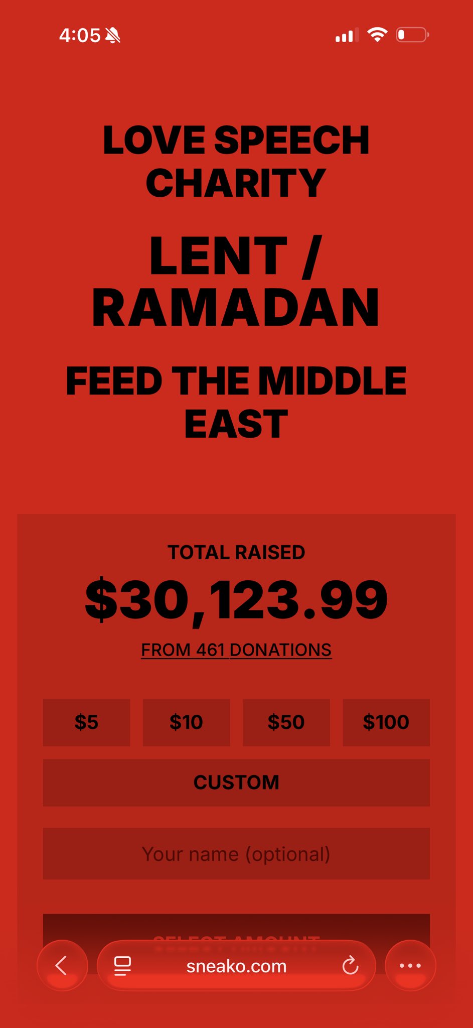 Image in @sneako's post: $30K IN 24 HOURS
THANK YOU ❤️
FEED GAZA
https://t.co/Q4lhVxfJ44 https://t.co/MRojaDHsfc
