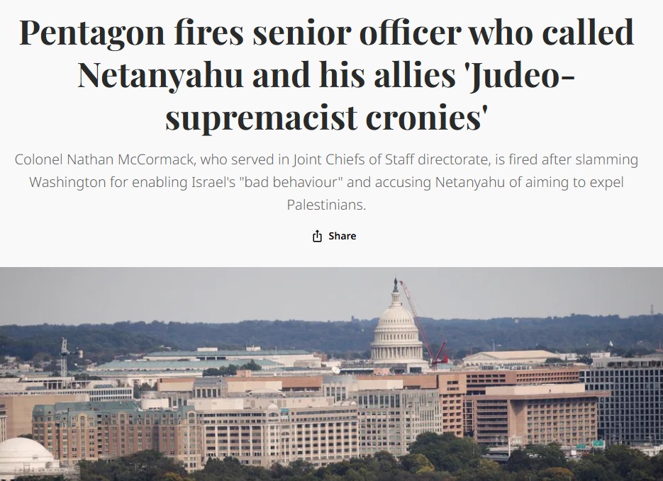Image in @xIsraelExposedx's post: He dared to criticize the real owners of the Pentagon. https://t.co/t8f5h8sUDa