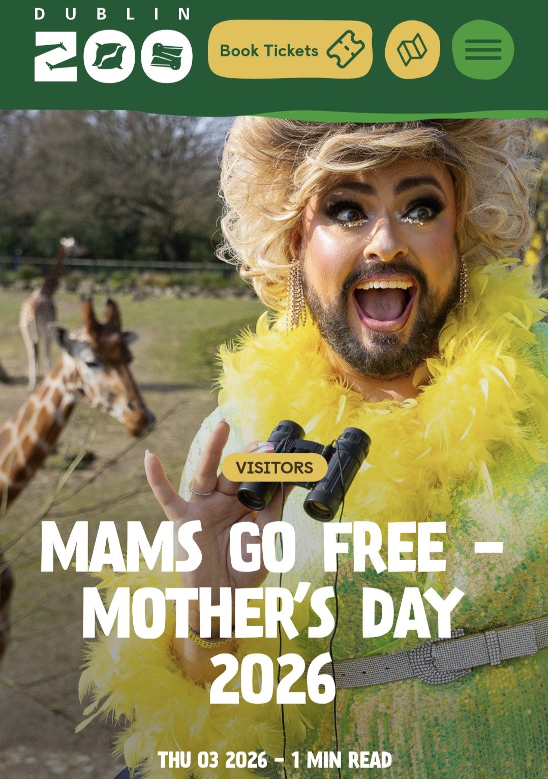 Image in @IfindRetards's post: Dublin Zoo is running a mother's day promo, so who do they pick for their advertisement?
A man dr…