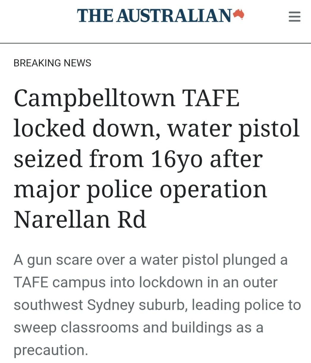 Image in @IfindRetards's post: Meanwhile, in Australia.
Students ordered to hide under their desks and the entire place locked d…