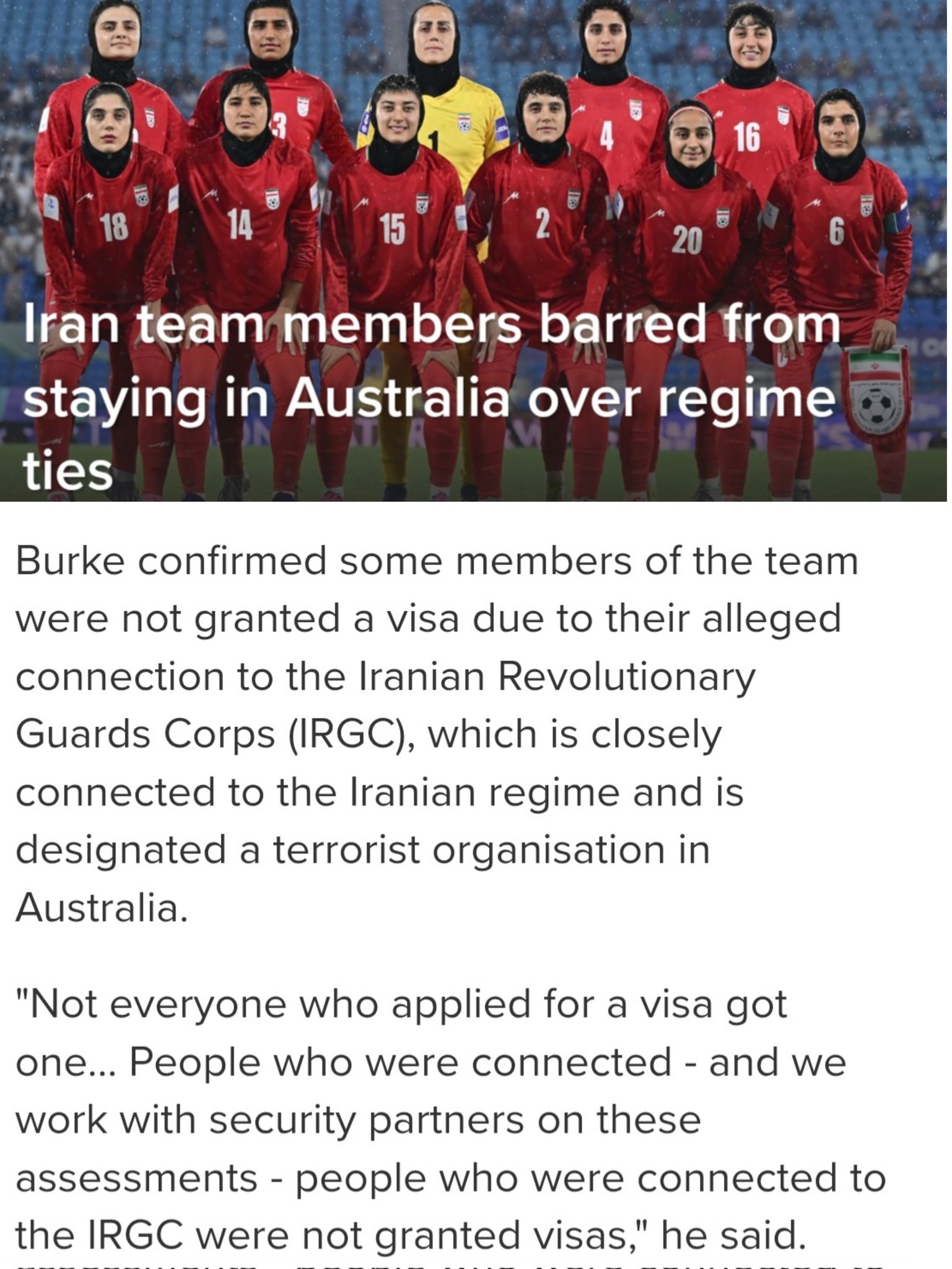 Image in @IfindRetards's post: So many retards shaming Australia for not letting all team members in, Calling on the USA to help.…