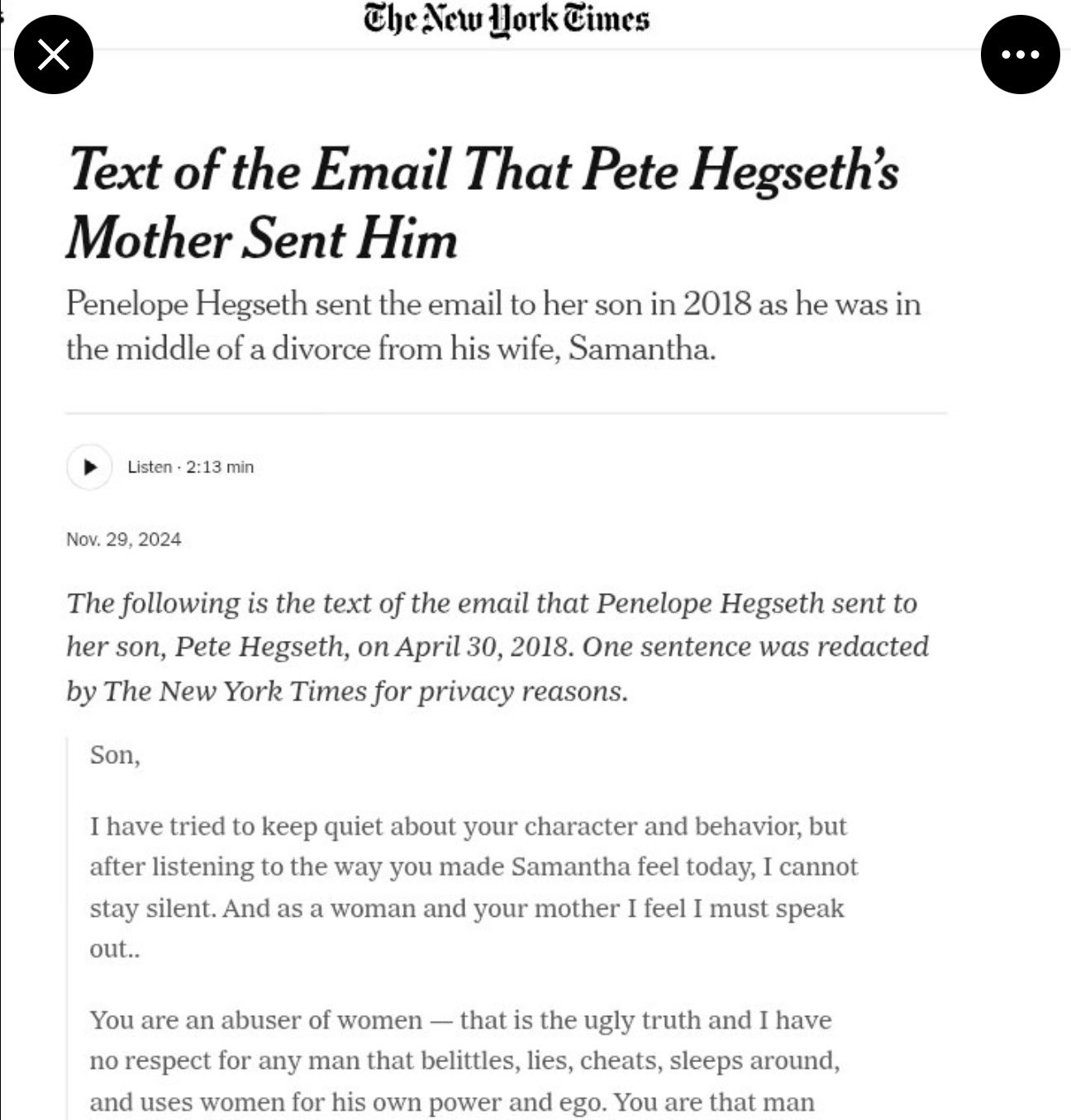 Image in @sneako's post: Yesterday Pete Hegseth declares both Sunni and Shia muslims as enemies of America. But NY Times wri…