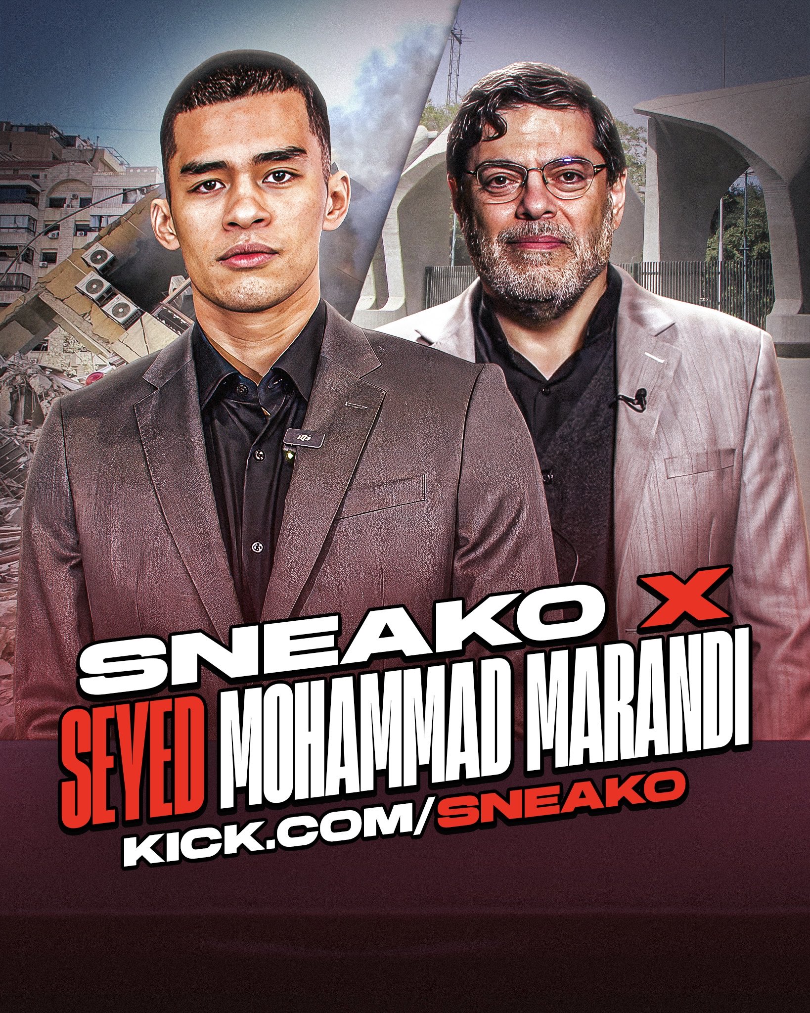 Image in @sneako's post: SNEAKO X PROFESSOR MARANDI
STREAM STARTING 3PM EST https://t.co/CDJAyYC2Dt