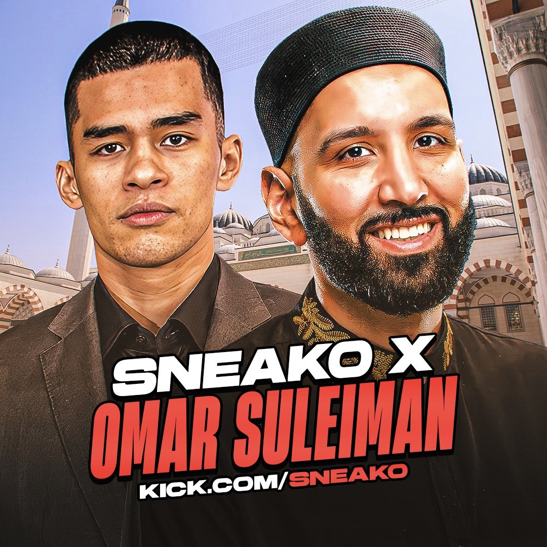 Image in @sneako's post: Live now with Omar Suleiman 🇵🇸 https://t.co/eT8G962BVY