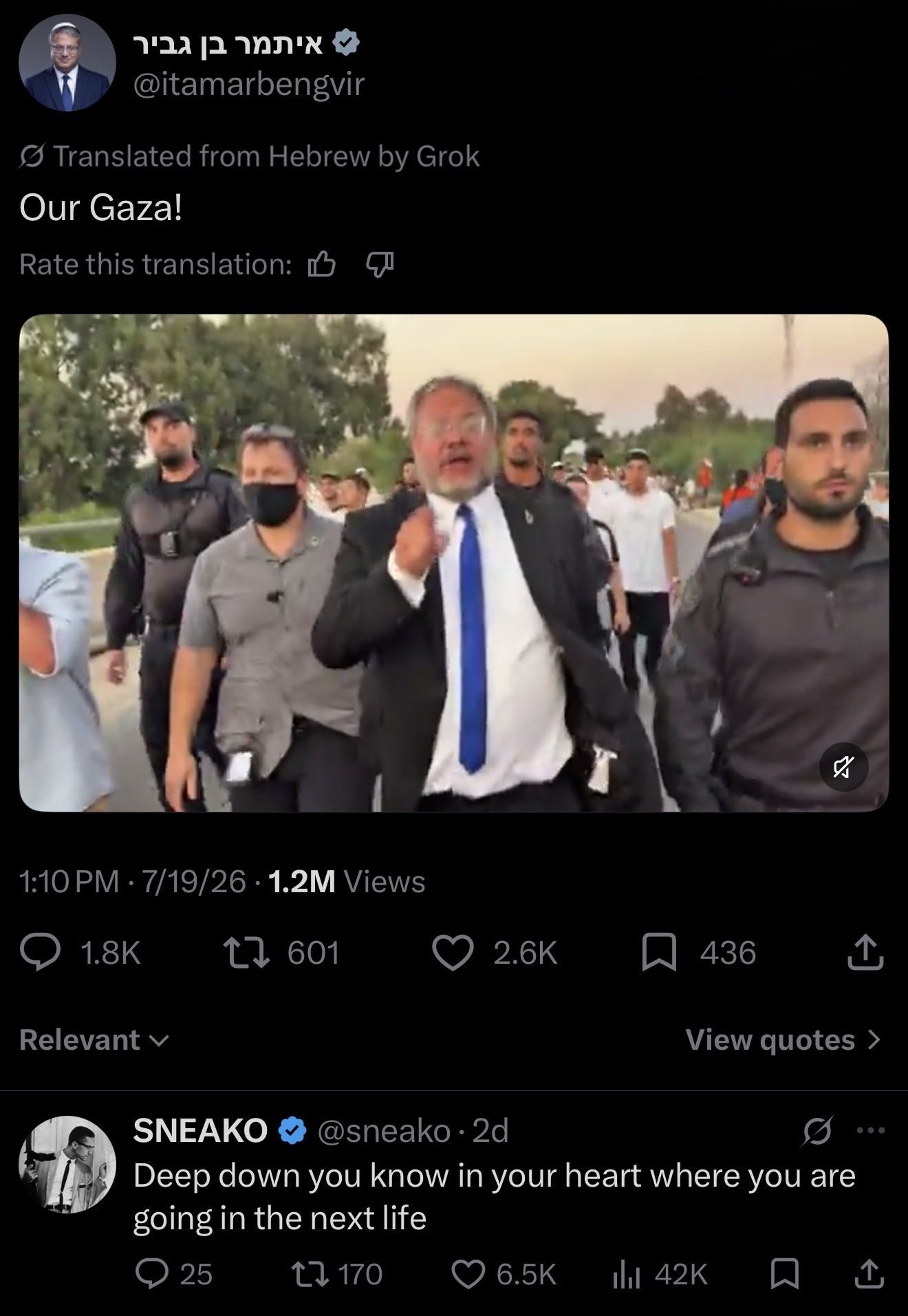 Image in @sneako's post: Fuck Israel and everyone supporting them https://t.co/GvOmv6Tkv0