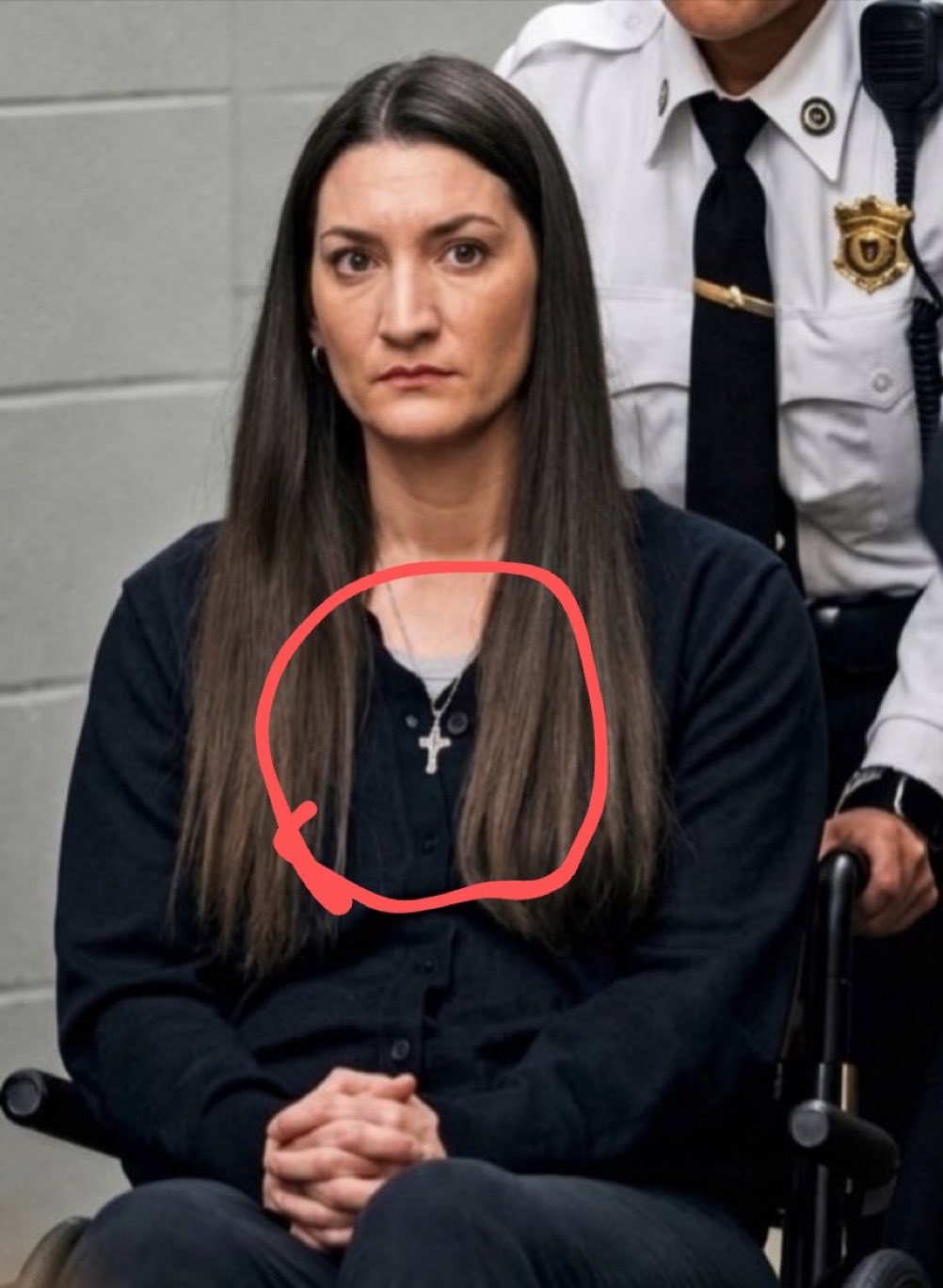 Image in @sneako's post: Imagine the media if Lindsey Clancy wore hijab instead of a cross around her neck https://t.co/4Gxf…