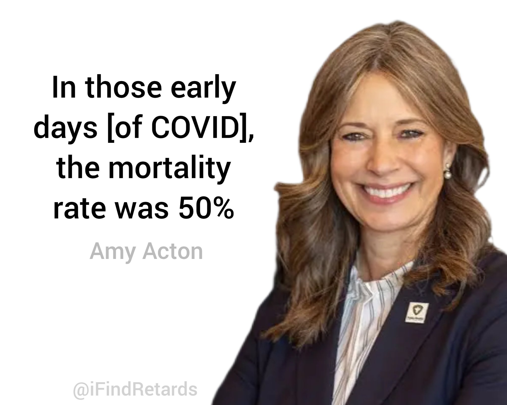 Image in @IfindRetards's post: She also said there were over 100,000 COVID cases in Ohio when there were only 5 confirmed cases.
…
