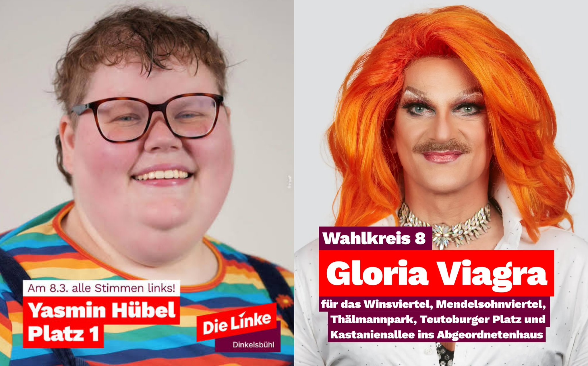 Image in @IfindRetards's post: Gloria Viagra and Yasmin Hübel are two politicians in the Die Linke party in Germany.
It's no won…