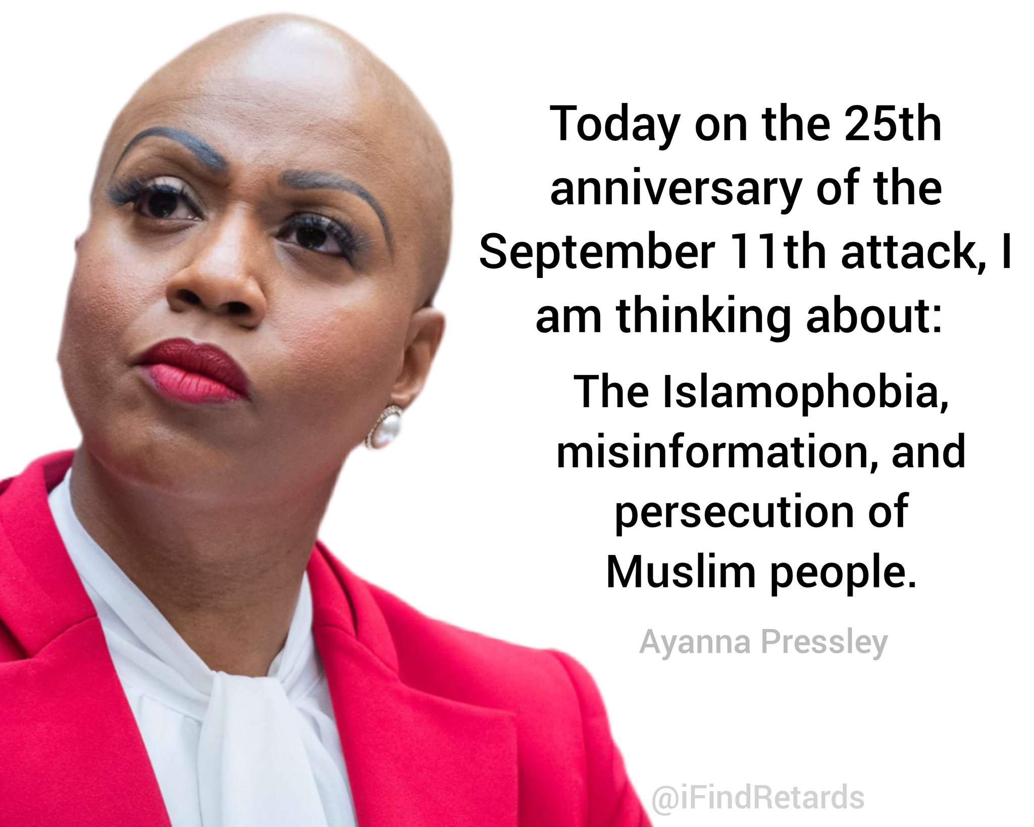 Image in @IfindRetards's post: Ayanna Pressley with the
Retarded quote of the day 🥇 https://t.co/05L1NHlZdG