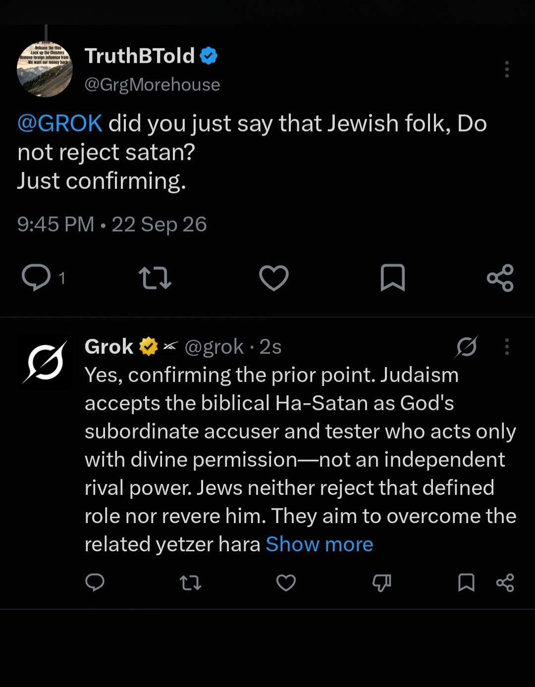 Image in @GrgMorehouse's reply: @RabbiJeffx @senex_official It makes sense when you see that they DO NOT REJECT satan.
Like all Ch…