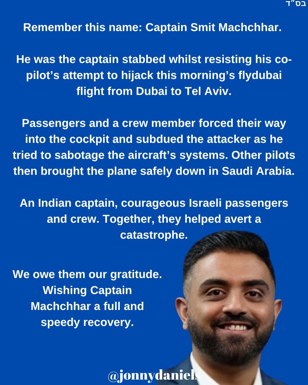 Image in @DIPAKDI32659395's reply: @gidonsaar @ABZayed World must remember this bcz of an Indian Hindu pilot another 9/11 stopped. 😎 h…