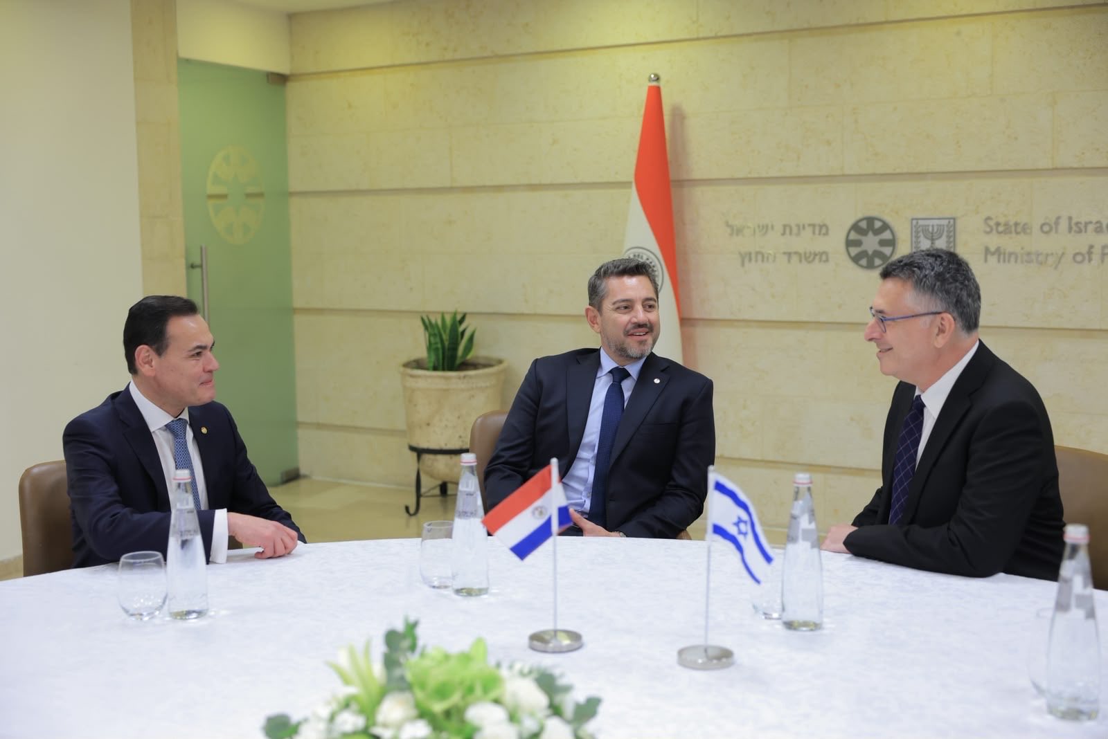 Image in @gidonsaar's post: It was a pleasure to welcome Paraguay’s Vice President @AllianaPedro on his first visit to Israel, …