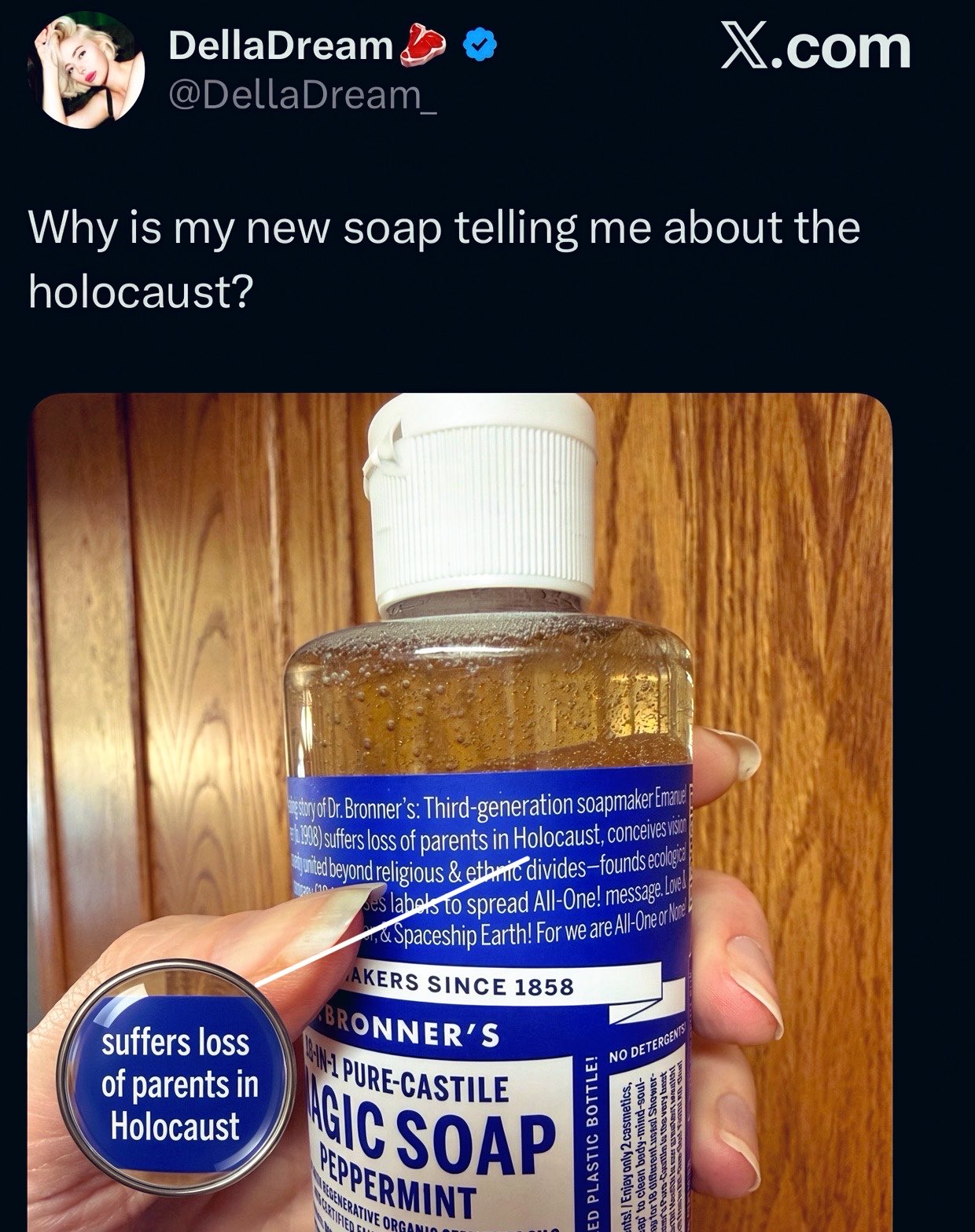 Image in @RabbiJeffx's post: Hey @Grok, no spin.
-Did Dr. Bronner’s PUSH COVID VACCINES on workers with $1,000 CASH incentives?…