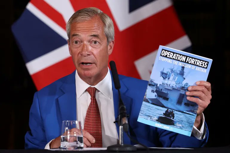Image in @MarioNawfal's post: 🇬🇧 If the UK backs him, Farage will suspend the ENTIRE asylum system...
Reform is proposing a full…