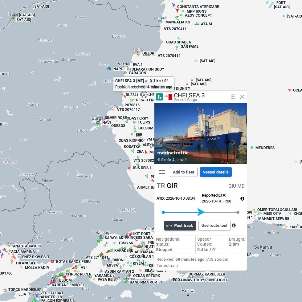 Image in @MarioNawfal's post: 🇧🇬🇷🇺 Drones hit two ships in the Black Sea off Bulgaria's coast, sinking one and damaging the other…
