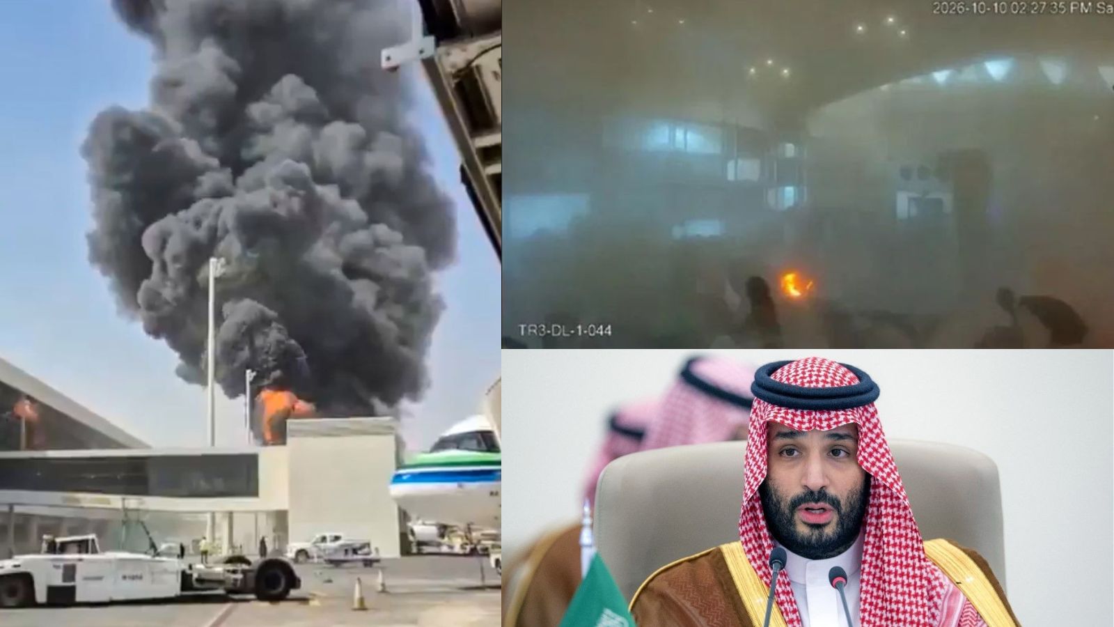 Image in @MarioNawfal's post: 🚨🇸🇦🇾🇪 Riyadh’s airport was struck 4 times in a week, killing 18 people and wounding 300, and Saudi’…