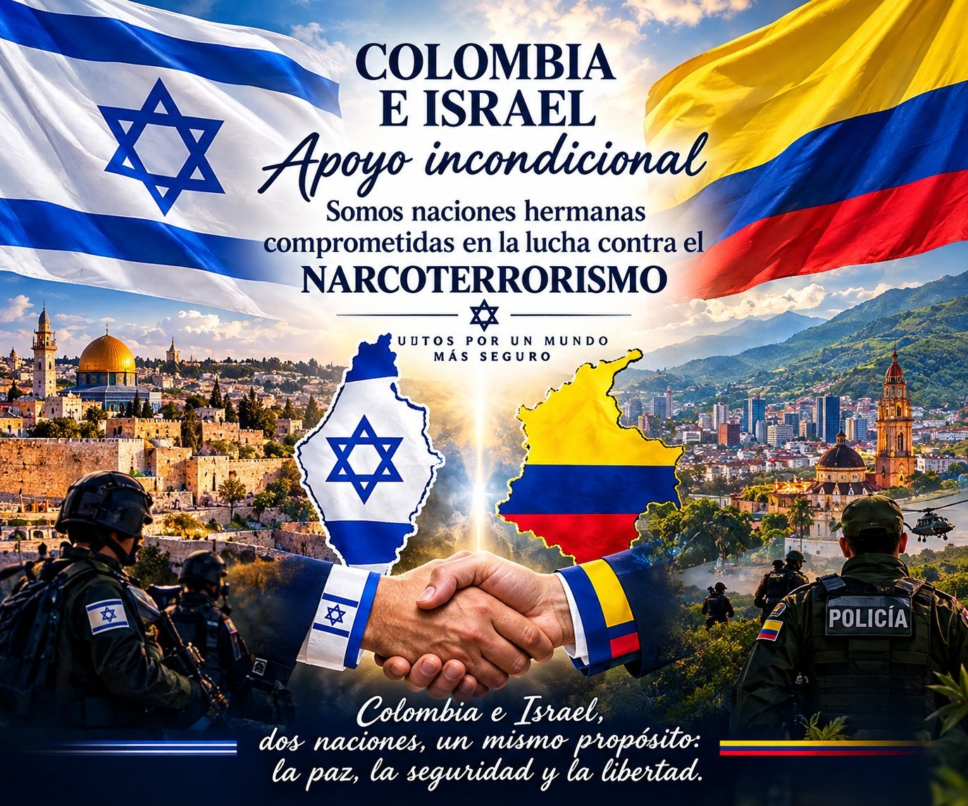 Image in @PuertaRestrepo4's reply: @gidonsaar @netanyahu @omarbula @ABDELAESPRIELLA Colombia Israel Una sola nación 🇨🇴 🇮🇱 🙏 https://t.…