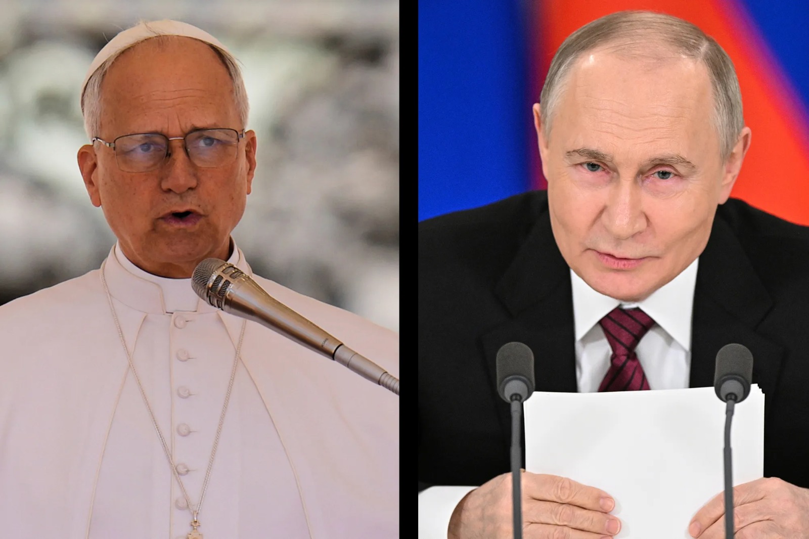 Image in @MarioNawfal's post: 🇻🇦🇷🇺 Pope Leo called Putin from his hospital bed and asked for a CEASEFIRE so aid can reach the Ukr…