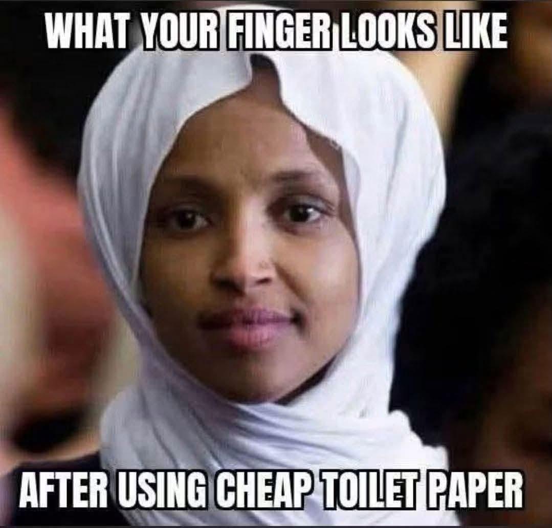 Image in @AngryPayer's reply: @IfindRetards Ilhan Omar https://t.co/q3UVEXjrAj